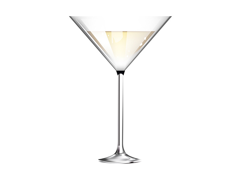 Martini glass realistic vector illustration