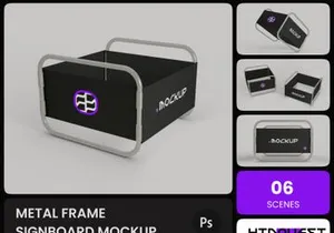 Metal Frame Signboard Mockup