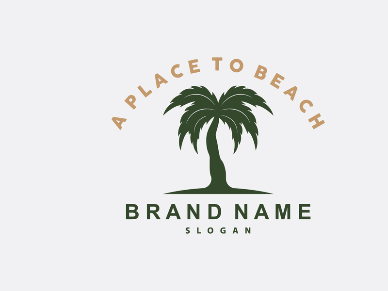 Palm Tree Logo, Beach Vector, Summer Design