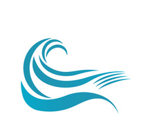 Wave beach vector illustration design logo