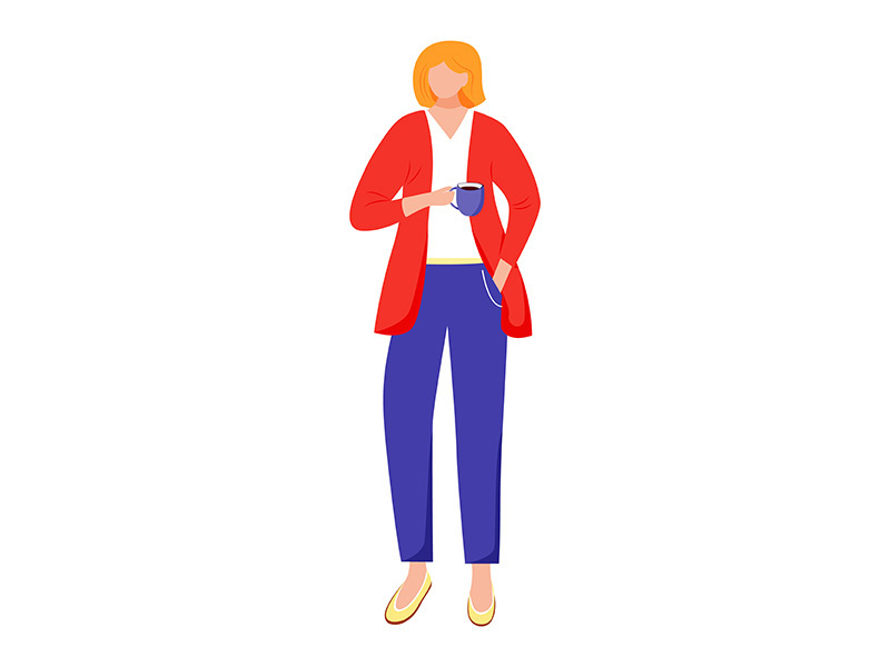 Female office worker flat vector illustration