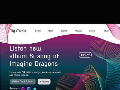 Landing Page For Web Music