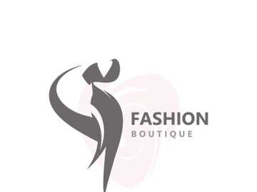 Dress woman logo design beauty fashion for boutique shop vector template vector preview picture