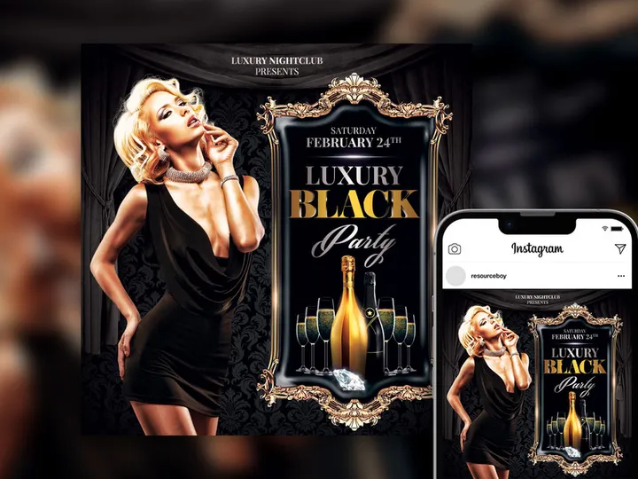 Free Elegant Luxury Night Party Instagram Post Template