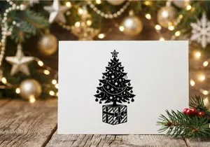 Árvore de Natal Decorativa com Caixa de Presente para comemoração de Férias
