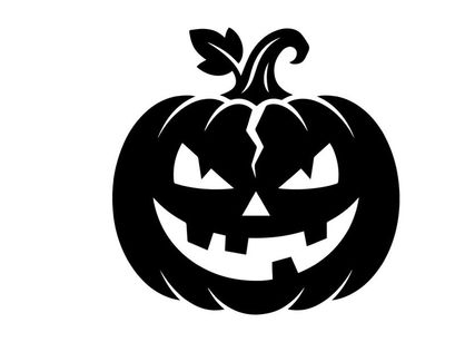 Halloween Pumpkin with Carved Jack-o'-Lantern Face for Fall Decor