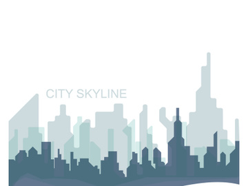 City silhouette skyline illustration design. City landscape Panorama building vector preview picture