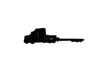Silhouette of a semi truck with trailer