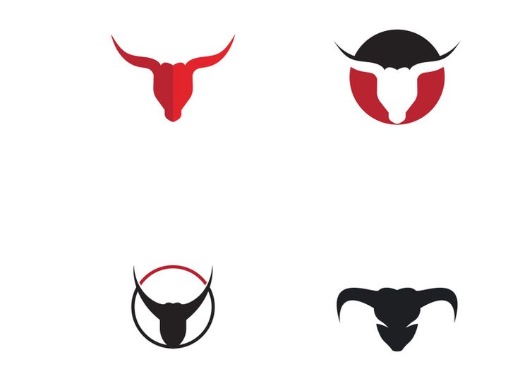 Bull head horn logo design.