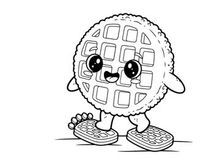 Cute waffle character walking vector illustration flat design