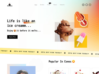 Ice-Cream Shop Landing Page Design