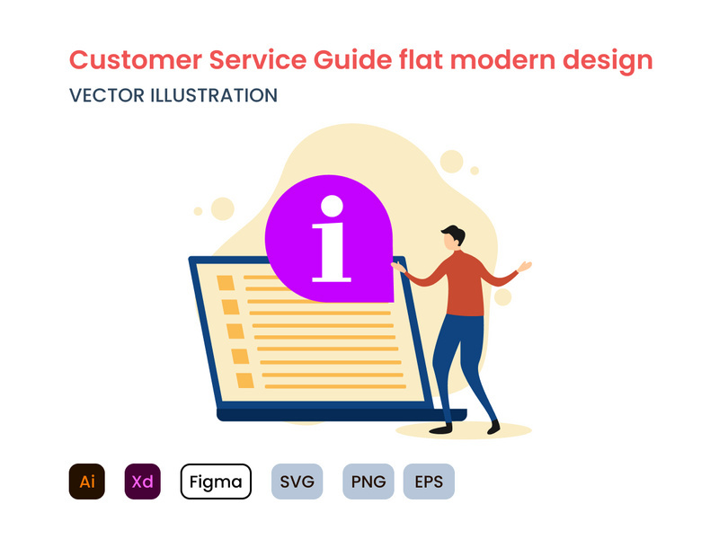 Customer service guide flat modern design.