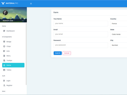 MaterialPro Free Angular Admin Dashboard Template