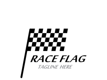 Creative and modern racing flag logo design. preview picture