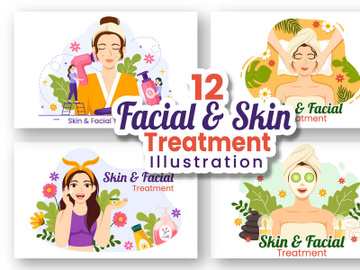 12 Facial and Skin Treatment Illustration preview picture