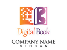 Digital book logo technology vector icon design