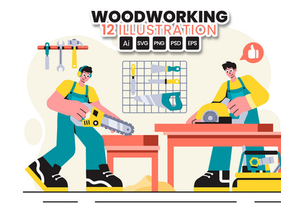 12 Woodworking Illustration