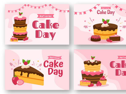 11 National Cake Day Vector Illustration
