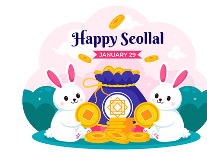 11 Year of the Rabbit Seollal Illustration