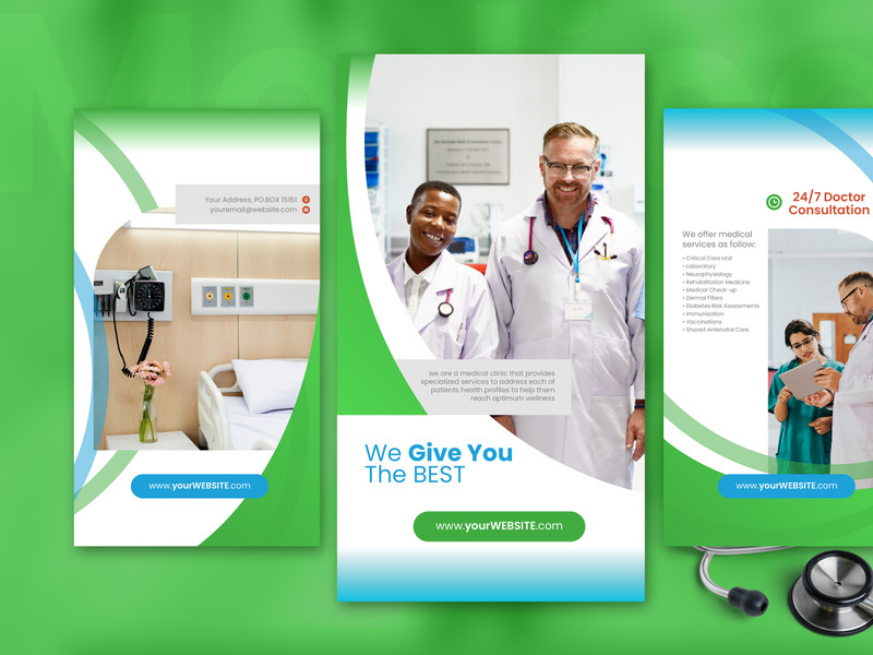 Medical Social Media Green color theme Story Template