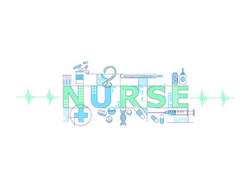 Nurse word concepts word concepts thin line vector banner preview picture