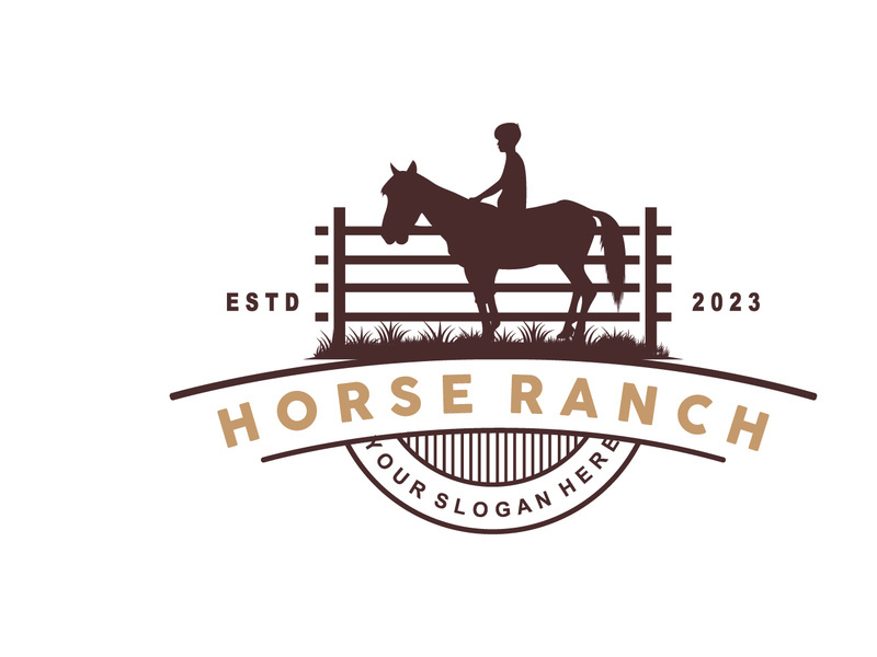 Horse Logo, West Country Farm Ranch Cowboy Logo Design