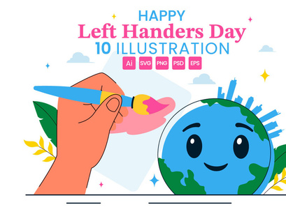 10 Happy Left Handers Day Illustration