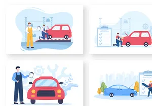 9 Car Inspection Transport Illustration