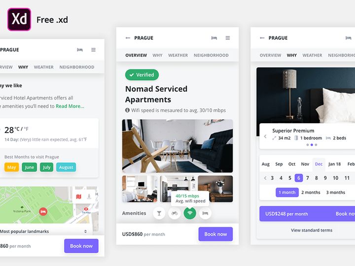 Mobile Booking Xd UI Kit