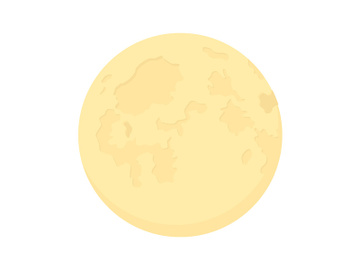 Full moon semi flat color vector object preview picture