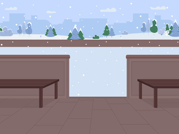 Empty ice ring flat color vector illustration preview picture