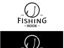 fishing hook logo design, fishing bait, fishing shop, tournament, angler, fishing community
