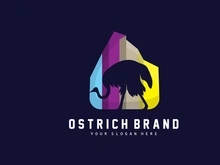 Ostrich Logo Design, Desert Animal Illustration