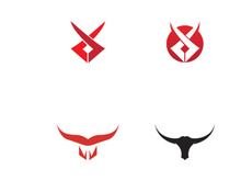 Bull head horn logo design.