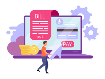 Invoice payments flat vector illustration preview picture