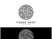 simple flat fingerprint logo,for security,identification,badge,emblem,business card,digital,vector