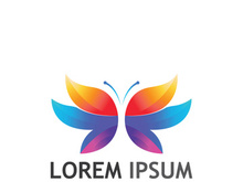 Beautiful and colorful butterfly creative logo design.