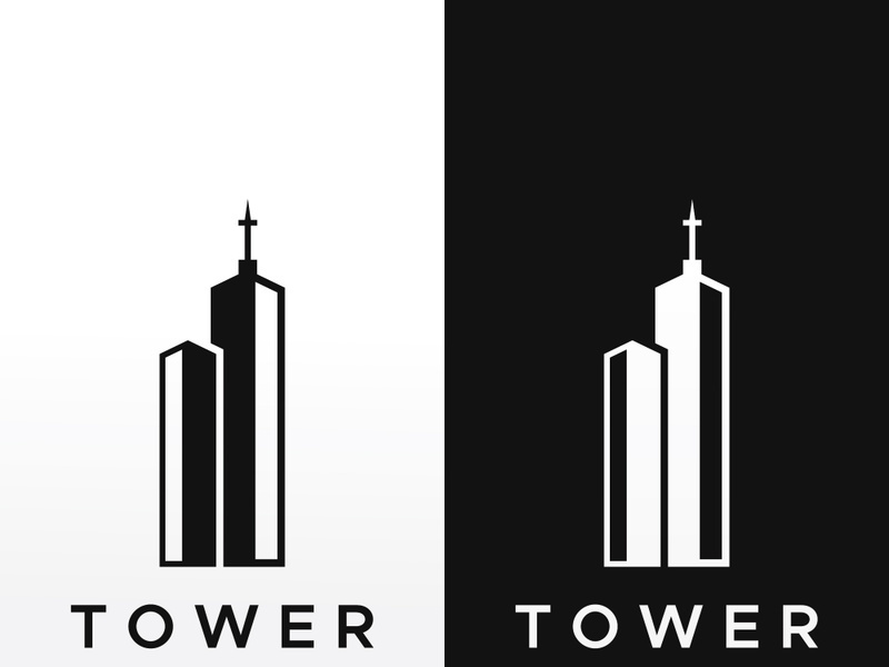 Eiffel Tower building logo design with a creative concept.