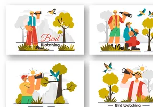9 Bird Watching Activity Illustration