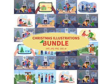 Christmas illustrations bundle preview picture