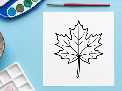 Close-up of a detailed maple leaf. Natural autumn foliage with vibrant colors.