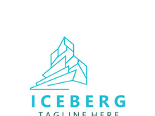 Iceberg Logo Design,simple ice mountain landscape Template vector Illustration