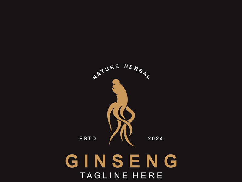 Ginseng logo herbal plant for medicine natural herbal design illustration idea