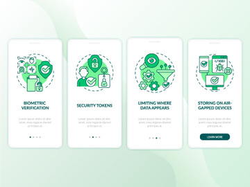 Confidentiality countermeasures green onboarding mobile app screen preview picture