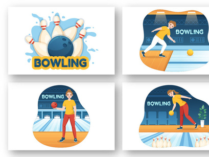 12 Bowling Game Illustration