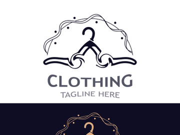 Clothing and Fashion logo design hanger concept, creative simple fashion shop business fashion vector beauty preview picture