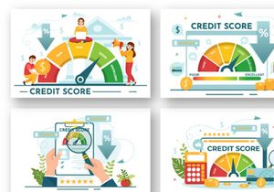 14 Credit Score Vector Illustration