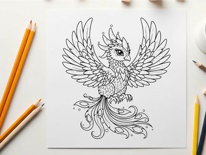 Mystical owl with wings spread vector illustration