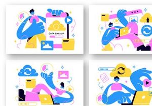 6 Data Backup Vector Illustration