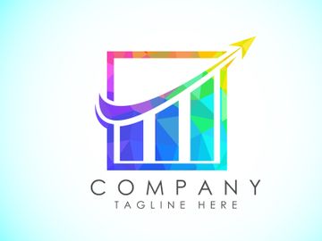 Imagen de vista previa de Plantilla de diseño vectorial de logo de finanzas y contabilidad en estilo low poly, logo de finanzas empresariales